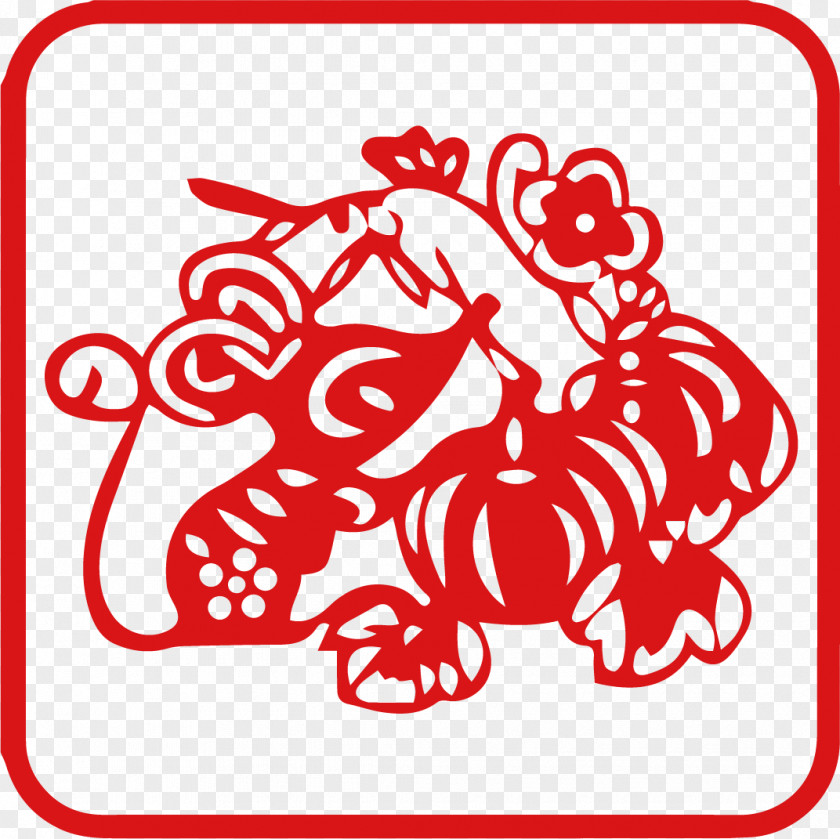 Vector Zodiac Rat Silhouette Chinese Papercutting Dragon Rabbit PNG
