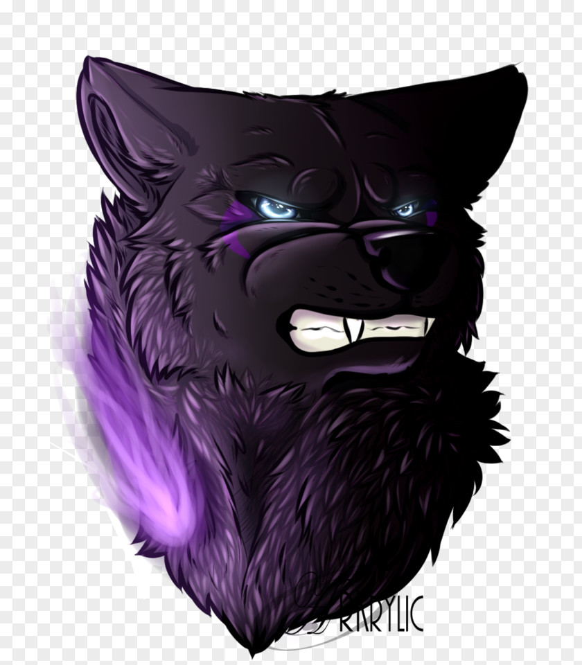Angry Black Wolf Growling Whiskers Felicia Hardy Snout Purple Character PNG