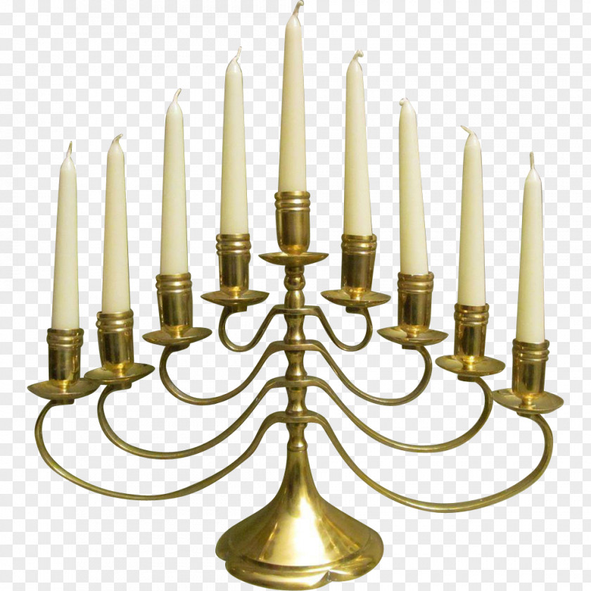 Brass Menorah Candlestick Hanukkah Judaism PNG