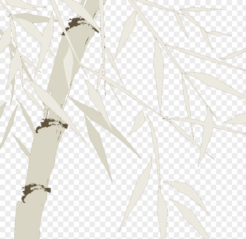 Bamboo Hand-painted Sketch Material Bamboe Drawing PNG