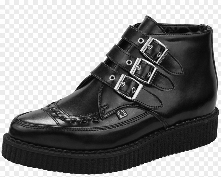 Boot T.U.K. 3-Buckle Pointed Boots Black 6 Brothel Creeper Shoe PNG
