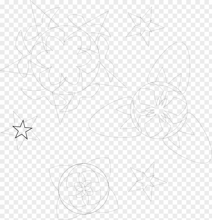 Magnolia Drawing Pattern PNG