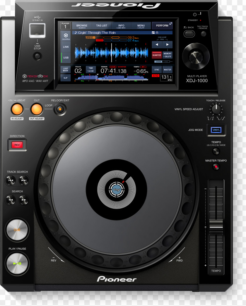 Pioneer XDJ-1000 Disc Jockey DJ Controller Audio Mixers PNG