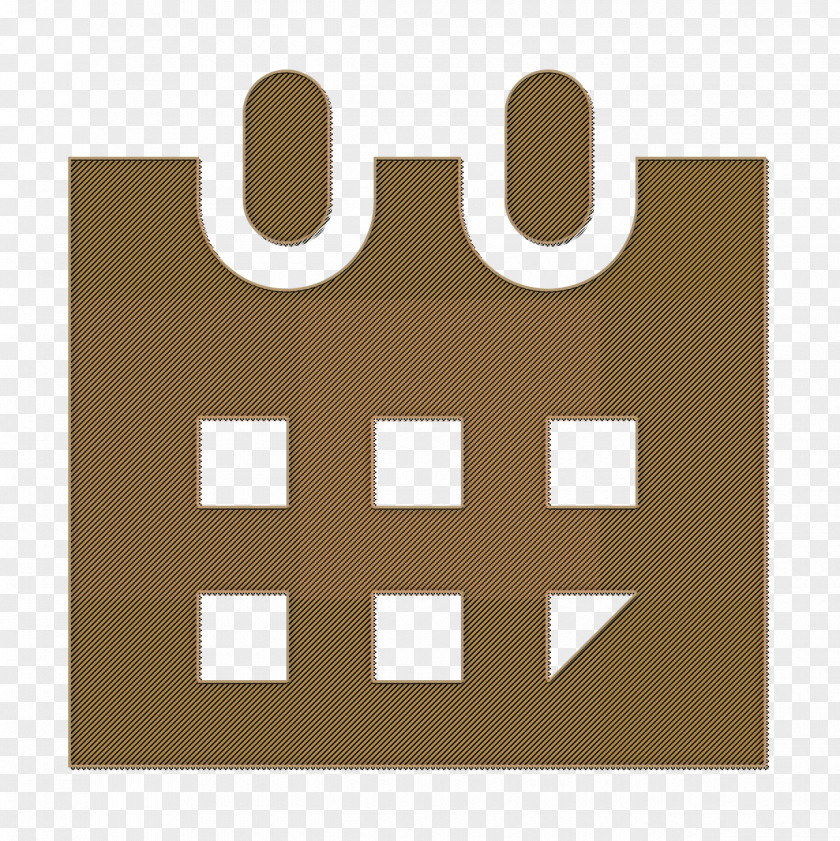Rectangle Beige Calendar Icon Fill PNG