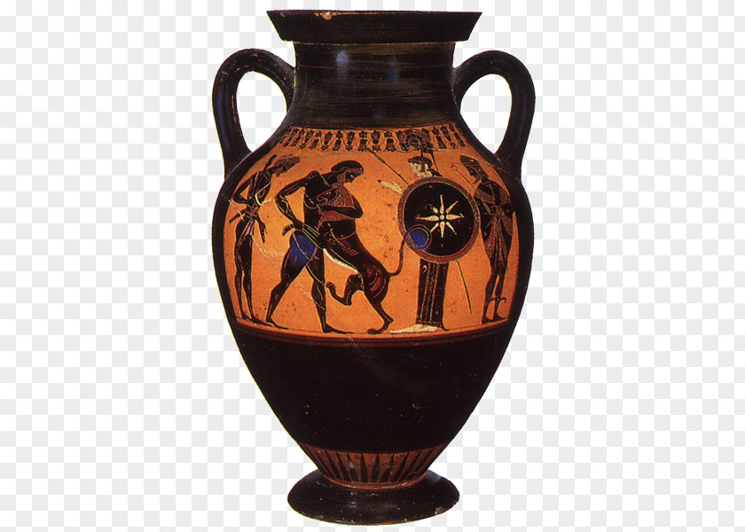 Vase Heracles Ancient Greece Nemean Lion Black-figure Pottery PNG