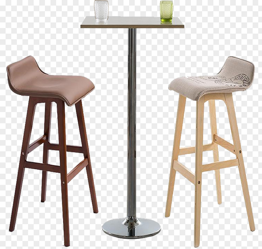 Wooden Bar Chairs Table Stool Chair Furniture PNG