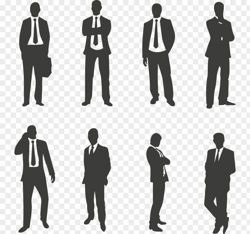 Suit Characters Vector Businessperson Silhouette PNG