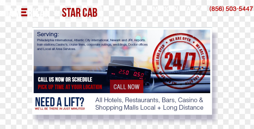 Airport Header Turnersville American Star Taxi Cab Service & Brand Advertising PNG