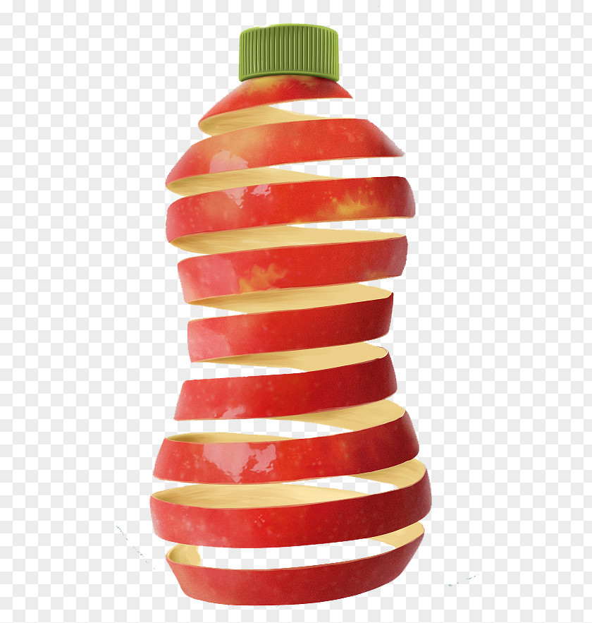 Fruit Bottle Effect Apple Juice Cocktail Illustration PNG