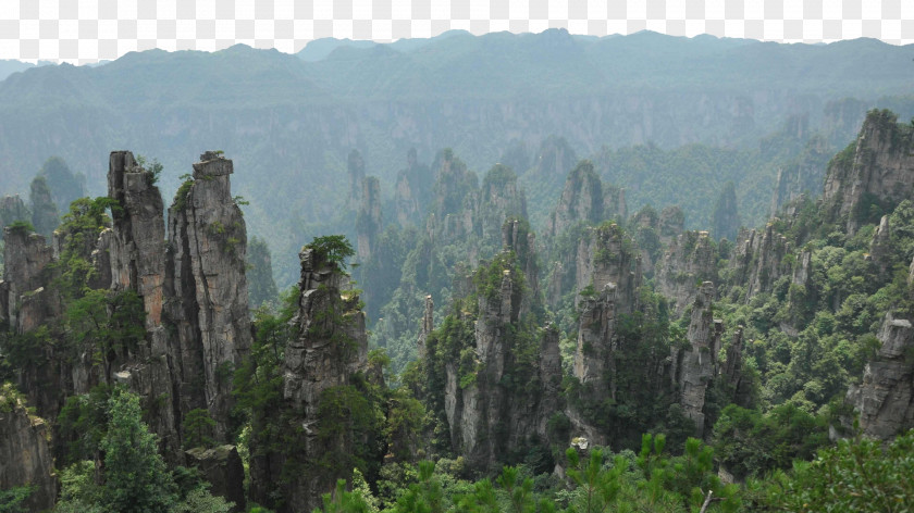 Zhangjiajie National Forest Park Seven Tianzishanzhen Lishuya Wuwangpo Tourism PNG