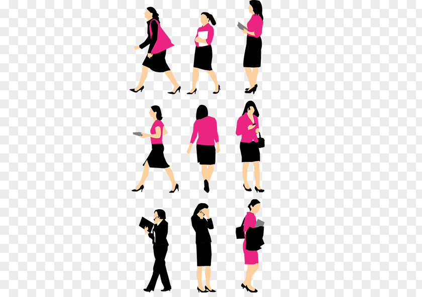 Pink Business Women Businessperson Silhouette Woman PNG