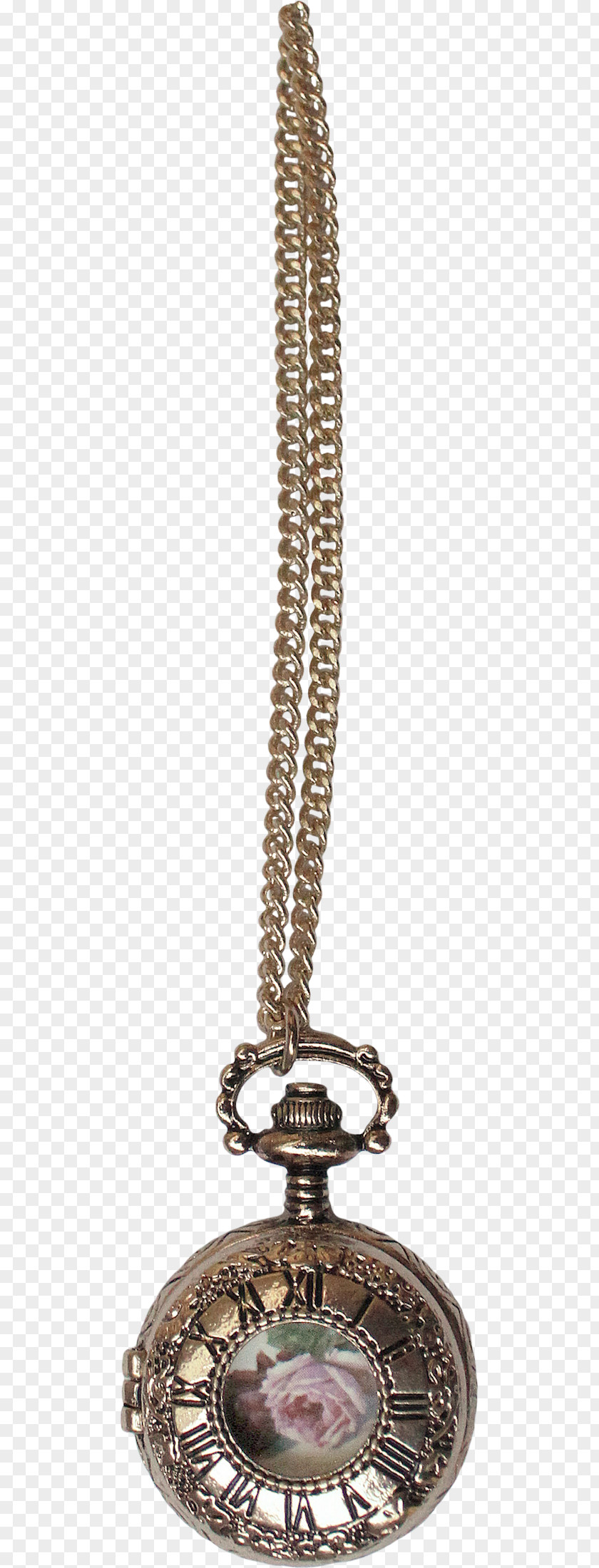 Clock Chain Pocket Watch Gold PNG