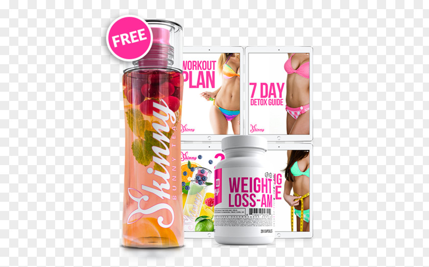 Detox Water Dietary Supplement Bottle Weight Loss Skinny Bunny PNG