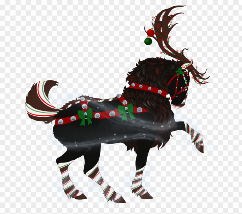 Hello January Snow Reindeer Christmas Ornament Horse Day PNG