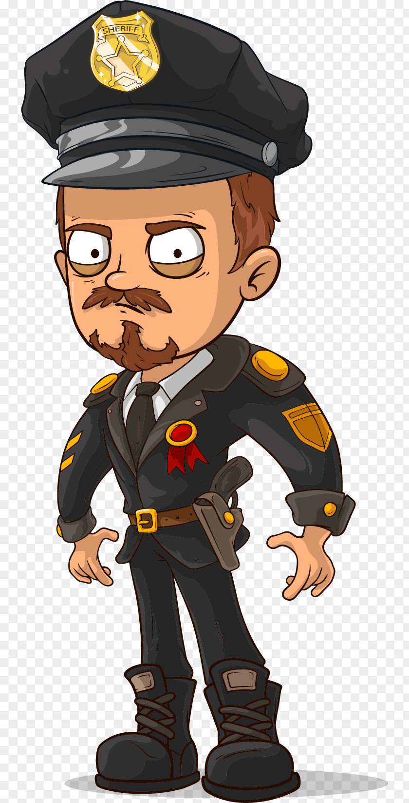 Vector Hand-painted Police Officer Cartoon Royalty-free PNG
