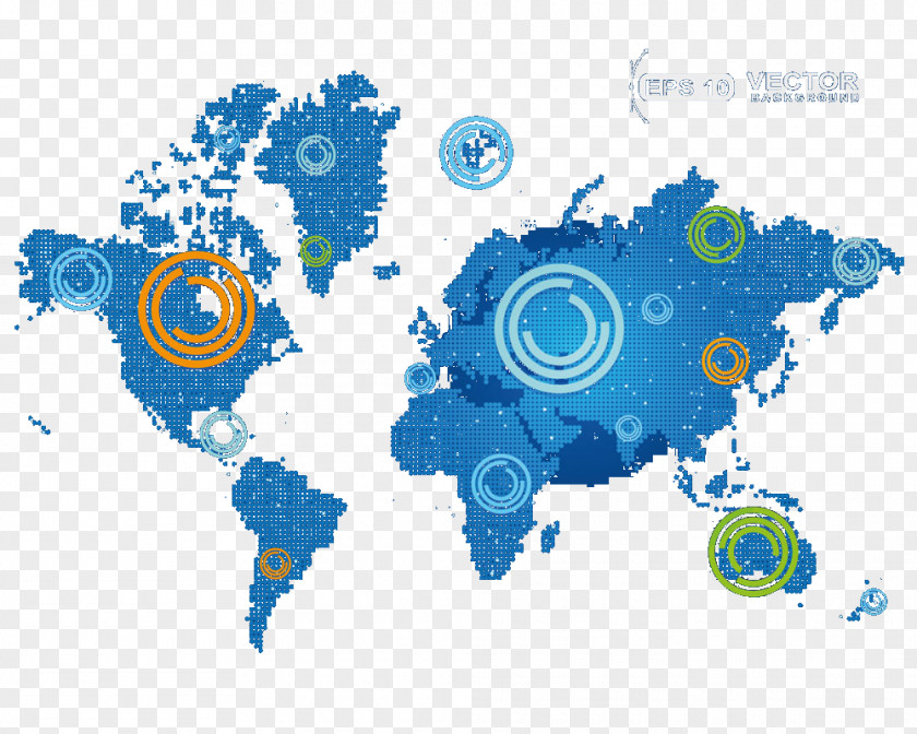 World Map And Technological Environment Globe PNG