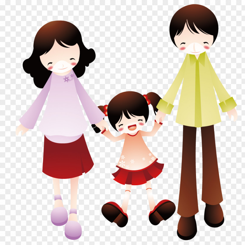 Parents Accompany Their Children To Play Child Cartoon Painting Illustration PNG
