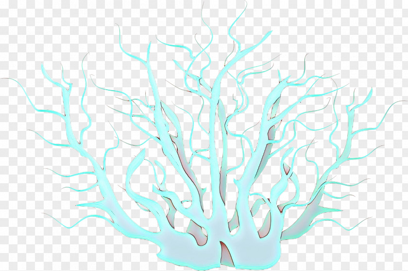 White Aqua Turquoise Branch Tree PNG