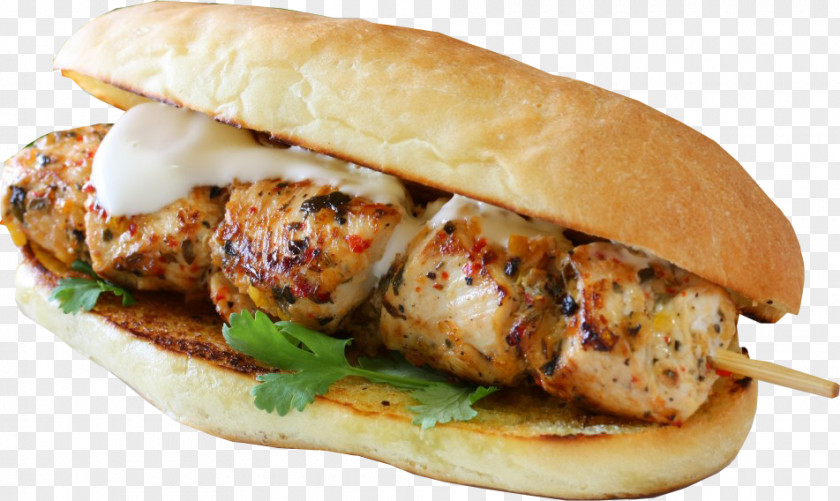 Kebab Chicken Sandwich Submarine Baguette Wrap Spiedie PNG
