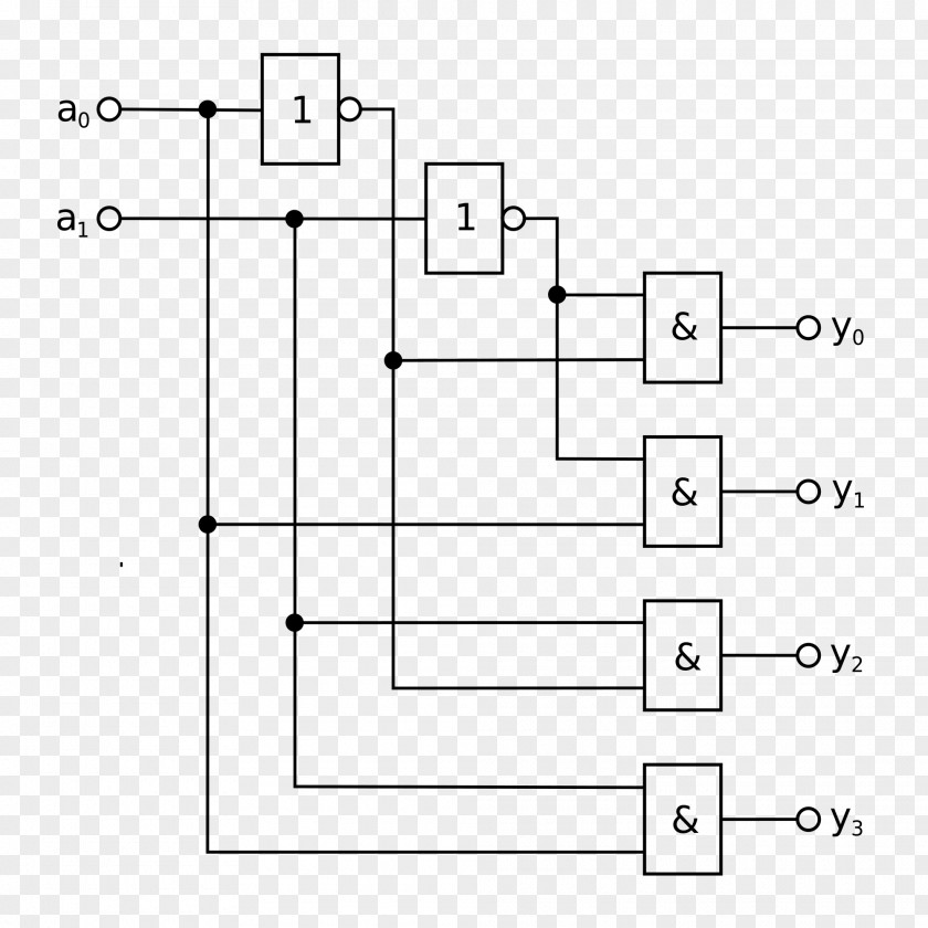 Decoder Binary Circuit Diagram 1-aus-n-Decoder Electrical Network Logic Probe PNG