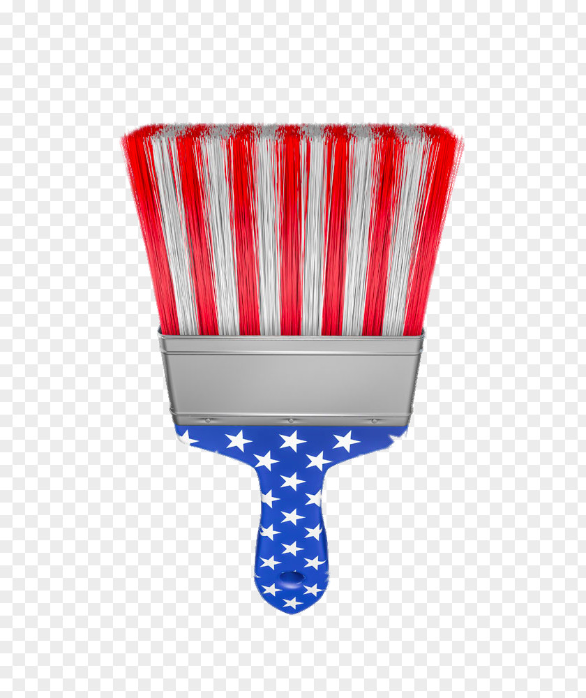 American Flag Paint Brush Of The United States Independence Day Paintbrush PNG