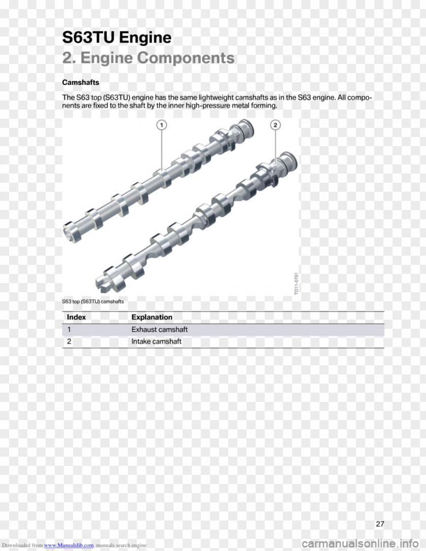 Bmw M5 Exhaust System Camshaft BMW Arbre Inlet Manifold PNG