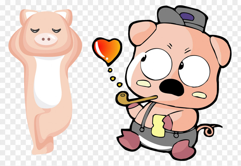 Cartoon Pig Domestic Illustration PNG