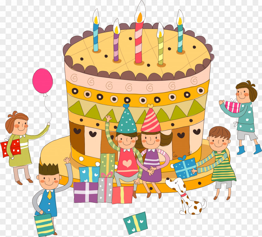 Childrens Day Birthday Cake Cartoon Clip Art PNG