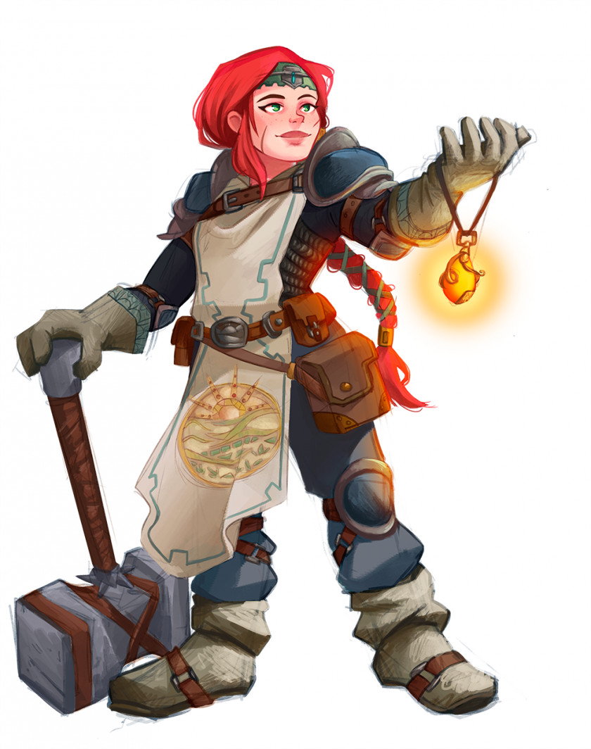 Dwarf Dungeons & Dragons Tactics Cleric Character PNG
