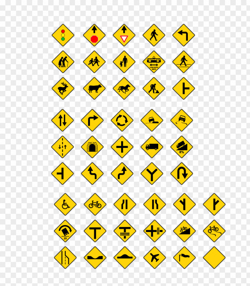 Traffic Signs Paper Sticker Icon PNG