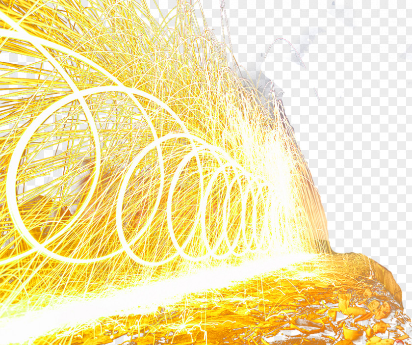Yellow Atmospheric Rotation Light Effect Element PNG