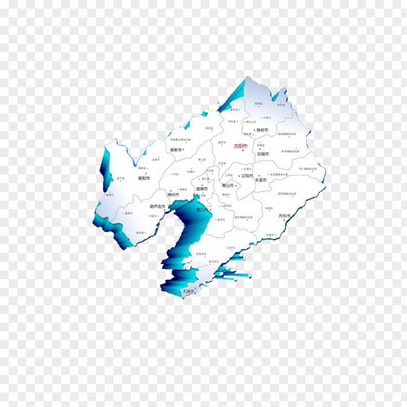 3D Surrounding City Distribution Map Liaoning PNG