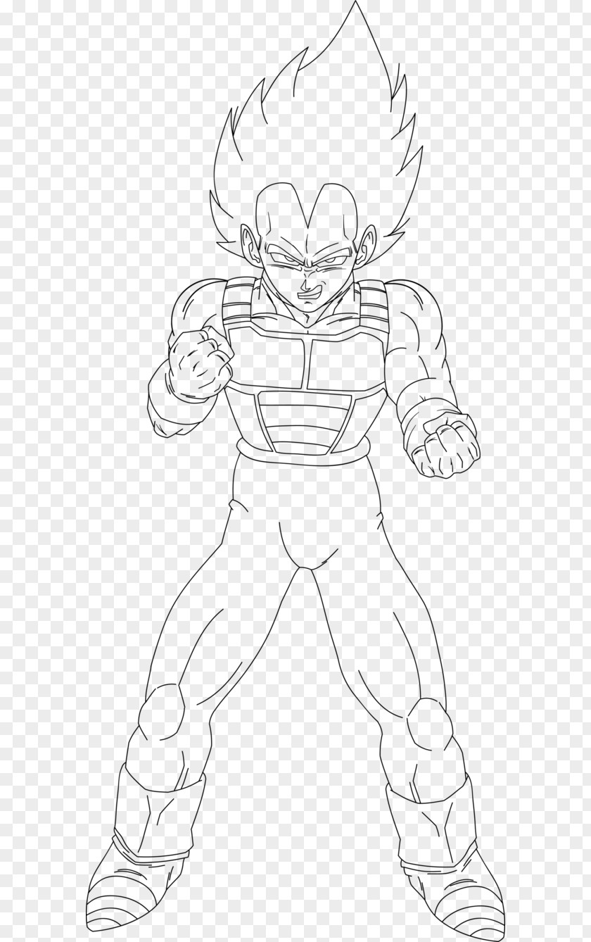 Line Drawing Style Vegeta Art Dragon Ball Super Saiyan Sketch PNG