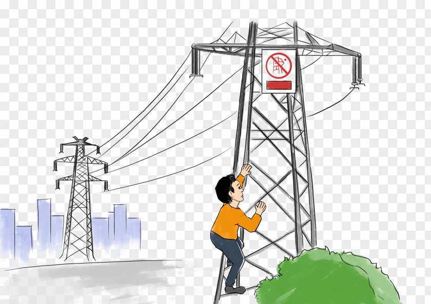 Prohibit Climbing High Voltage Electricity PNG