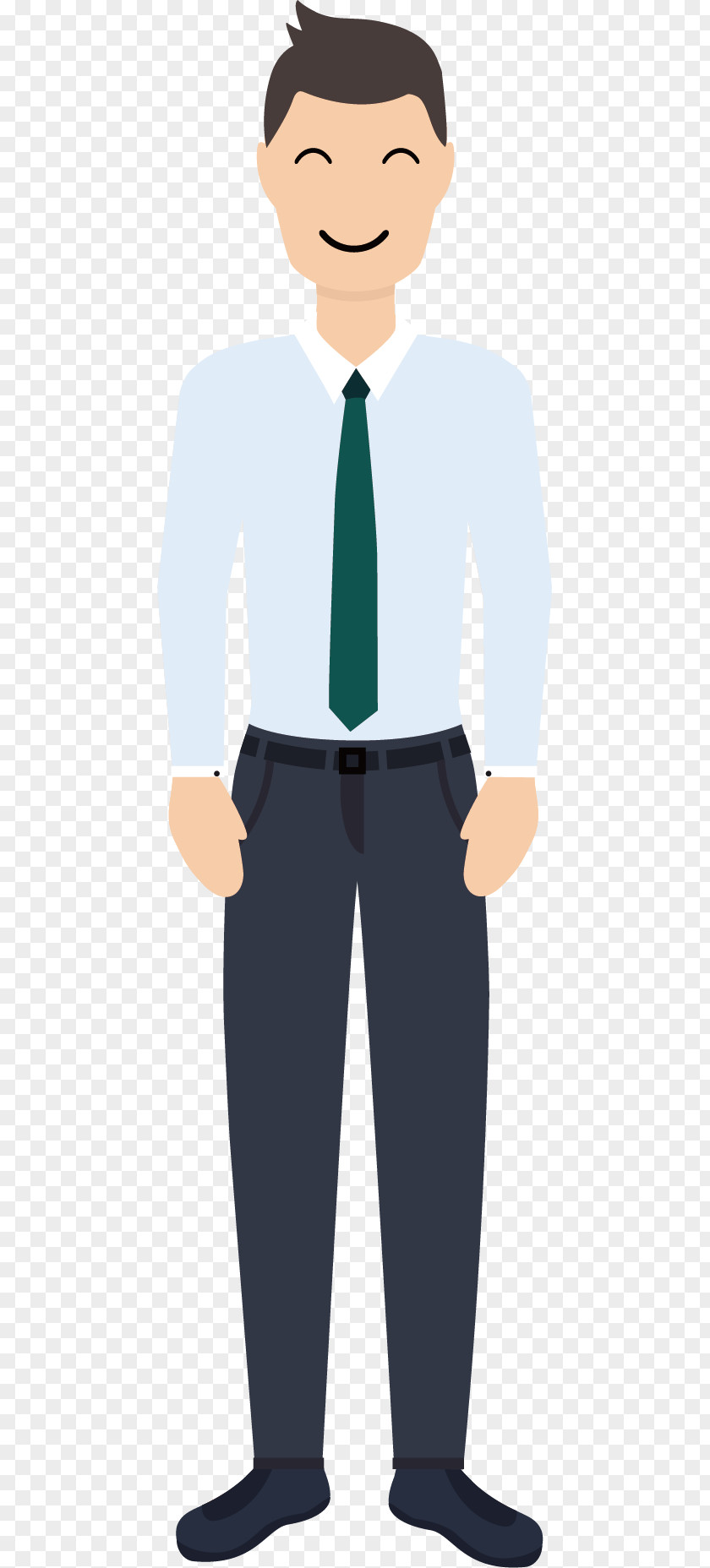 Smiling Man Flat Design Cartoon Icon PNG