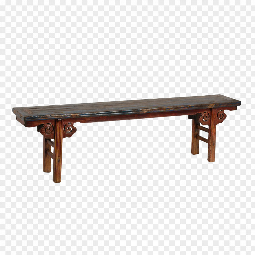 Wooden Bench Table Chairish Furniture Antique PNG