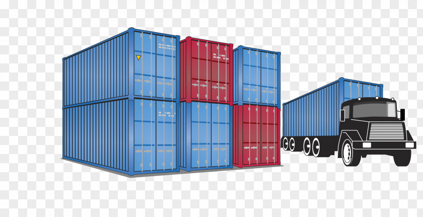 Containers And Large Cars PNG