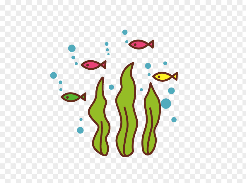 Cartoon Fish Aquatic Plant PNG
