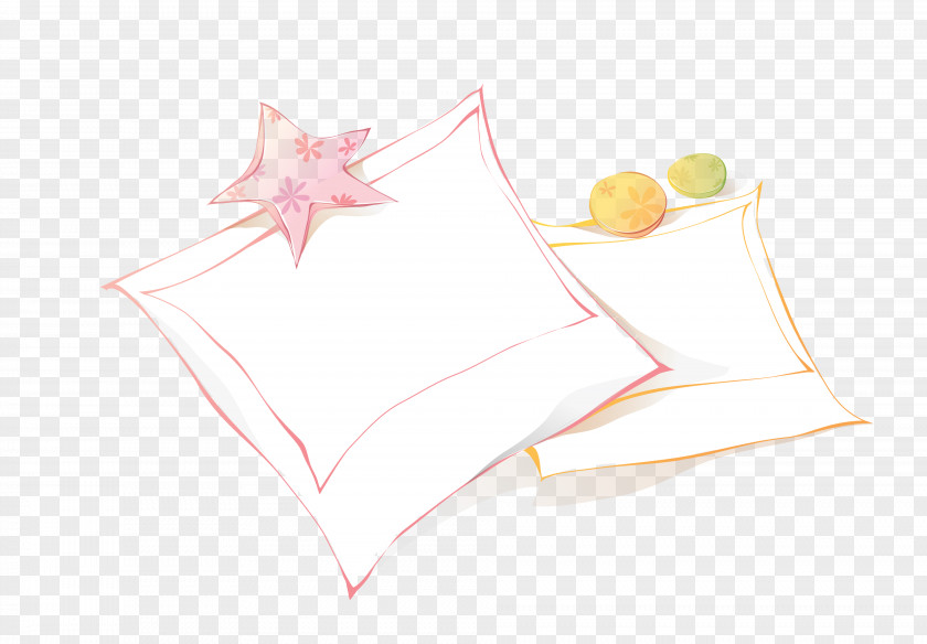 Pink Orange Notes Paper Pillow Bed Sheet Pattern PNG