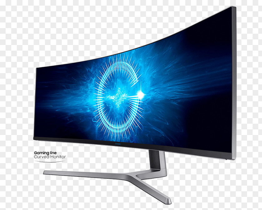 Curved Dotted Line LED-backlit LCD Computer Monitors Samsung CHG90 Quantum Dot Display PNG