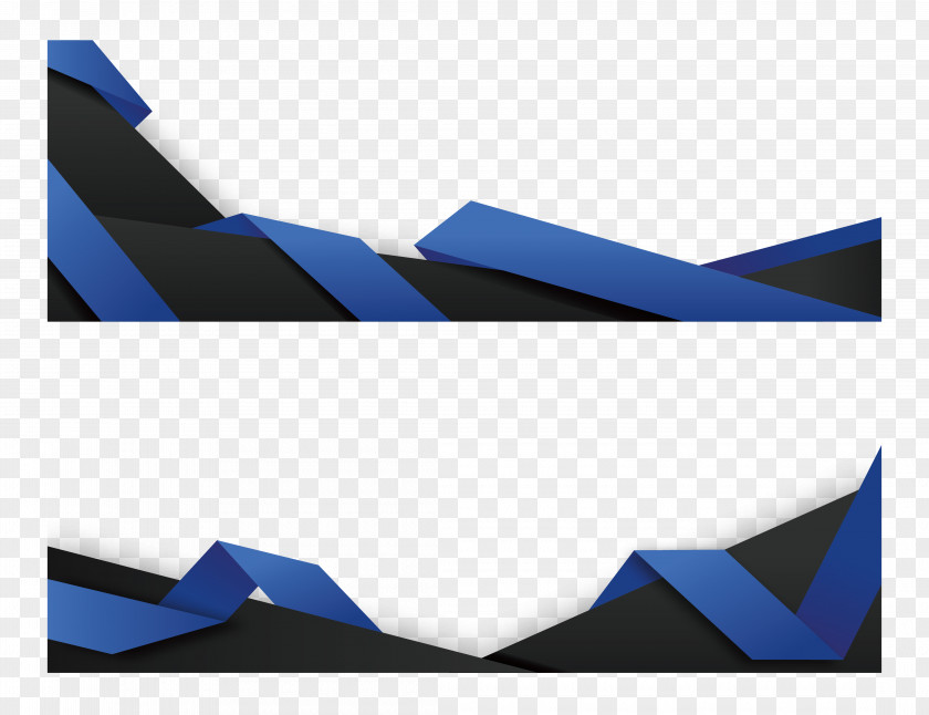 Blue Origami Banner Paper Web PNG