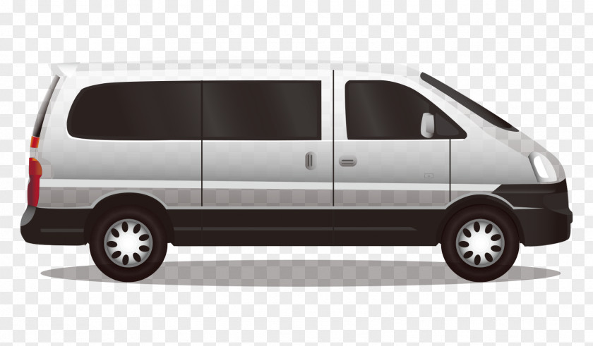 Cartoon Painted White Bread Commercial Vehicle Side Compact Van Car PNG