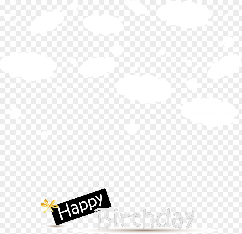 Happy Birthday English Clouds Decorative Background Vector Cloud Point Line PNG