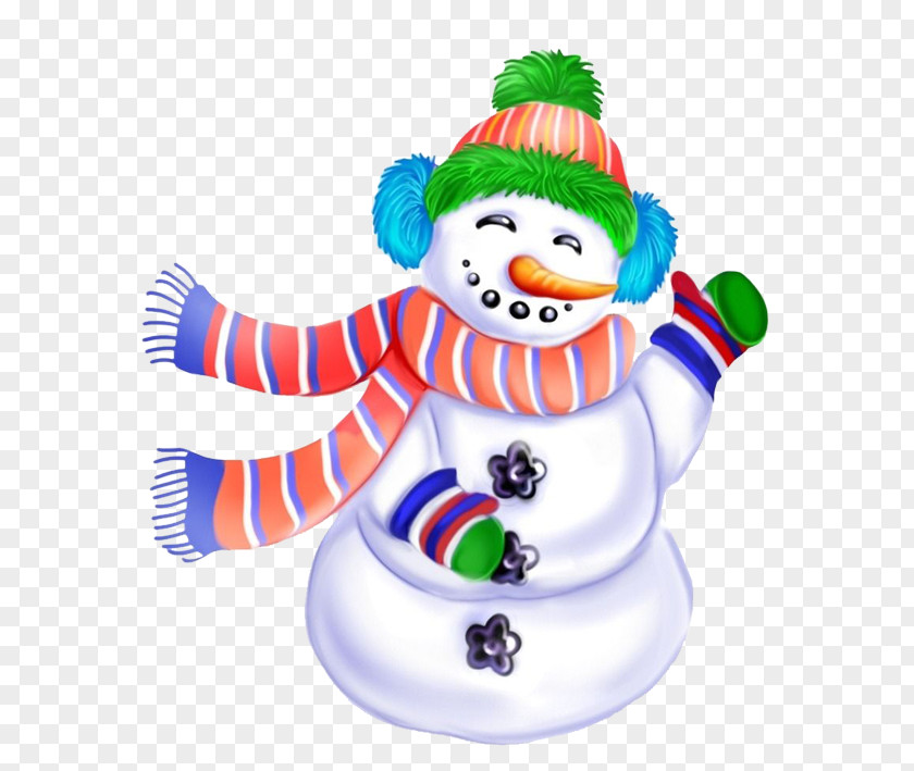 Snowman With A Scarf Winter Glove Hat PNG
