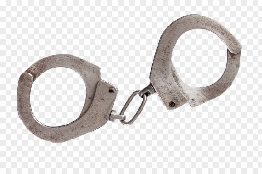 Silver Metal Handcuffs Stock Photography Poster PNG