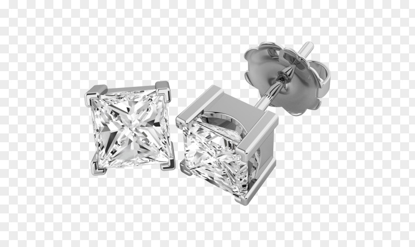 Diamond Earring Princess Cut Jewellery Gold PNG