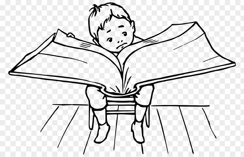 Studying Hard The Big Book Reading Clip Art PNG