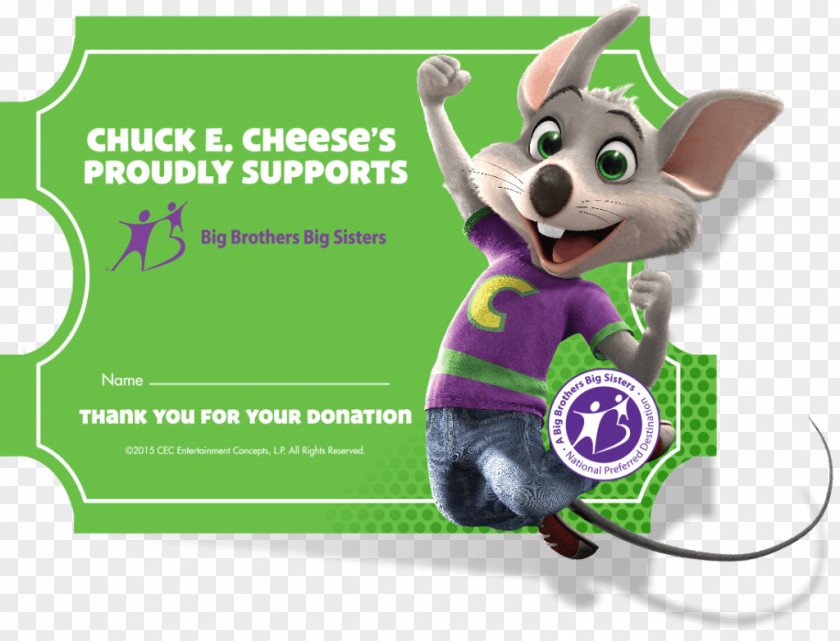 Chuck E Cheese ShowBiz Pizza Place E. Cheese's National Volunteer Month PNG