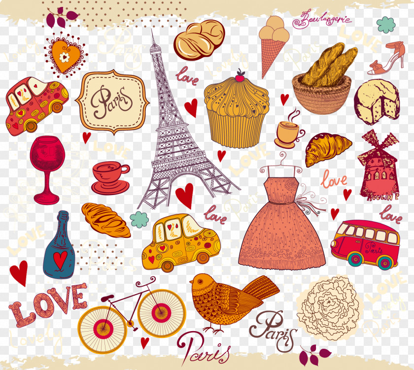 Vector Hand-painted Decorative Elements PNG