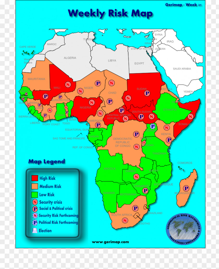 Nigeria Map Risk Sub-Saharan Africa Cartoon PNG